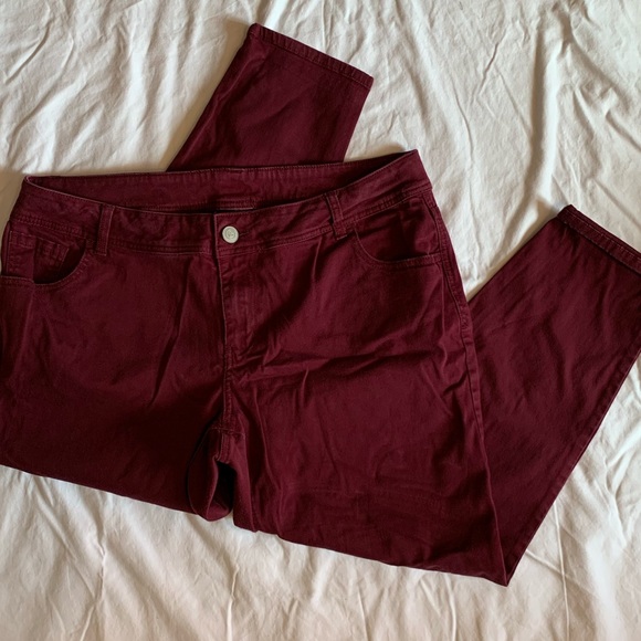 Lane Bryant Denim - Lane Bryant Maroon Skinny Jeans 20 Average
